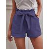 Summer Women's Loose Linen Casual Shorts with Pockets, Solid Color High Waisted Wide Leg Pants