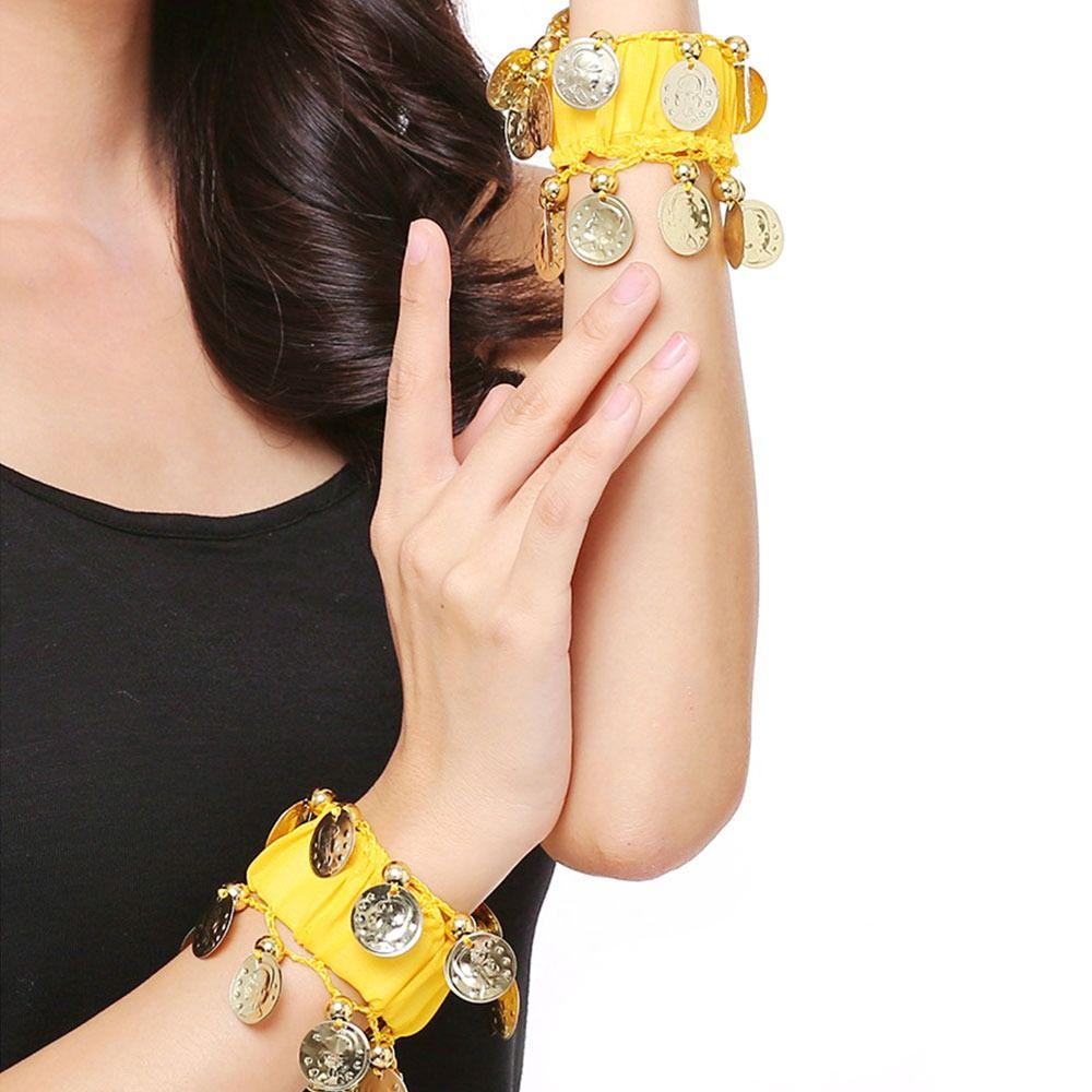 1 пара украшений на щиколотку, золотые монеты, браслеты на запястье для танца живота, браслет-манжета на руку, браслет-погремушка