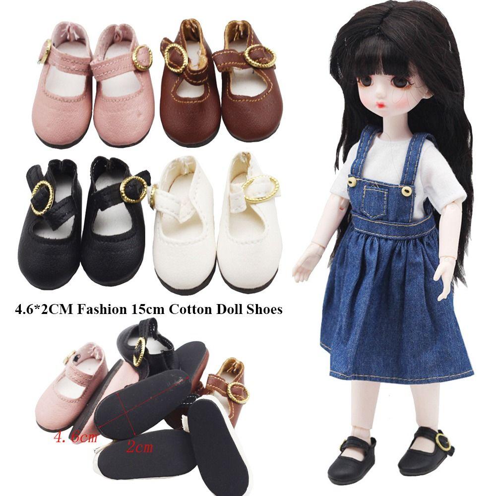 Wearing 15cm Cotton Doll Leather Shoes Play House Accessories Differents Color 1/6 Doll Boots