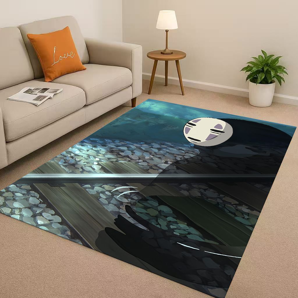 Классический мультфильм Унесенные призраками Лицо без лица Коврик для гостиной Нескользящий Мягкий ковер для спальни Детской комнаты Дивана,Домашний декор Придверный коврик