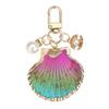 1pc Keyring Pendant Naturally Keychain Asymmetrical Imitation Pearl Bag Accessory Shell Starfish Shell