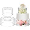 2Pcs Acrylic Cake Stand Fillable Cake Risers Clear Cake Tier Stackable Centerpiece Cake Display Boxes Decorative Cake Display