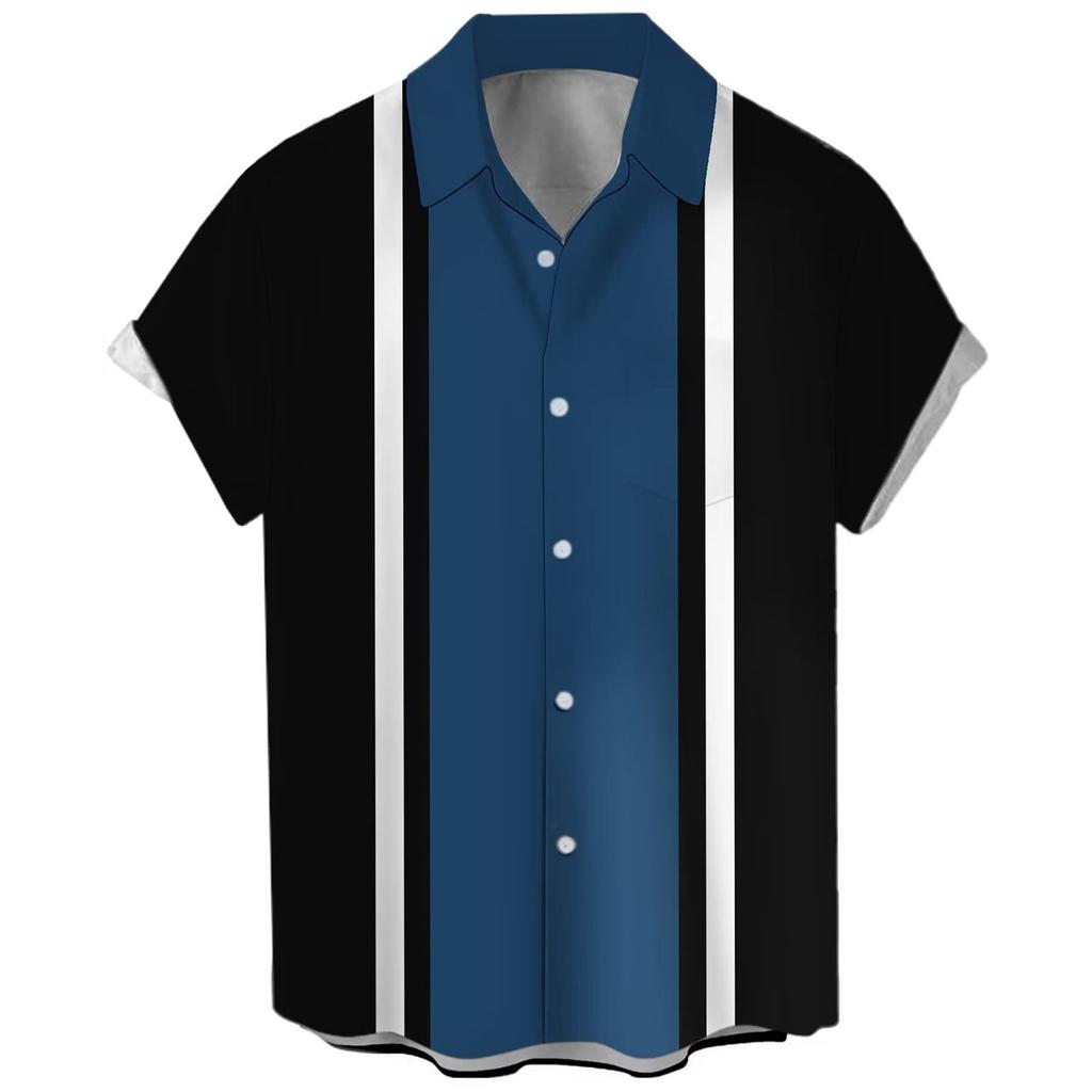 Hawaiian Shirt For Men, Men's Vintage Button Down Bowling Shirts Short Sleeve Summer Beach Shirt