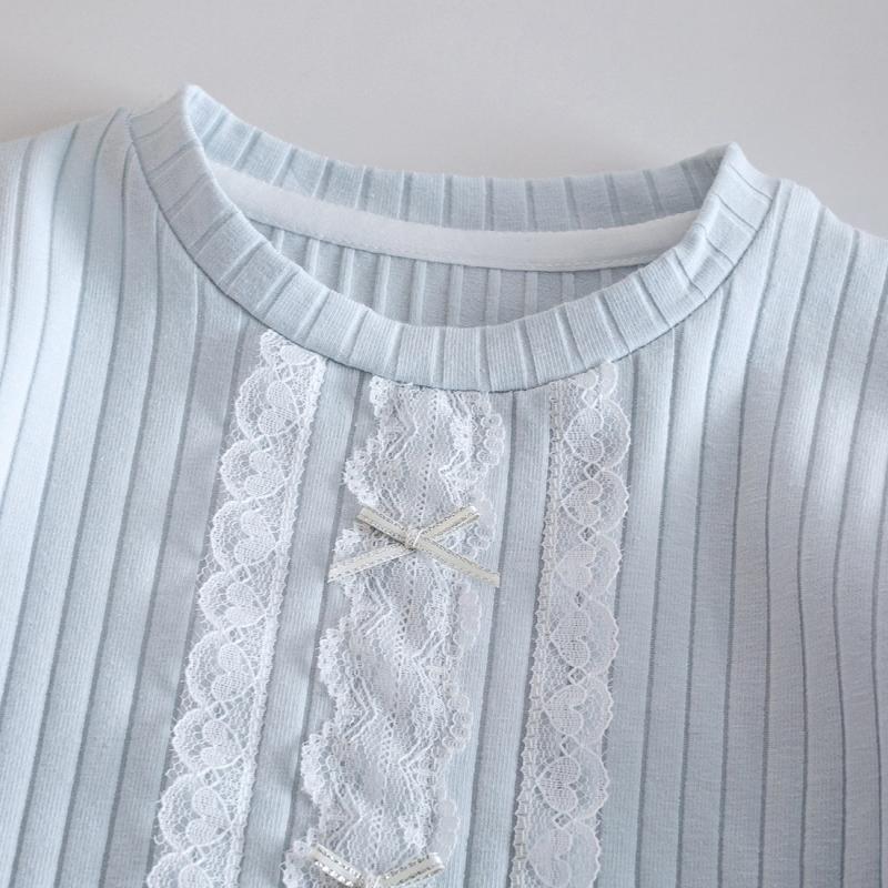 Girls Top Autumn Long-Sleeved T-Shirt Kids Solid Color Sweet Bow Blouse New Casual Bottoming Shirt Spring Baby Warm Children's Clothing