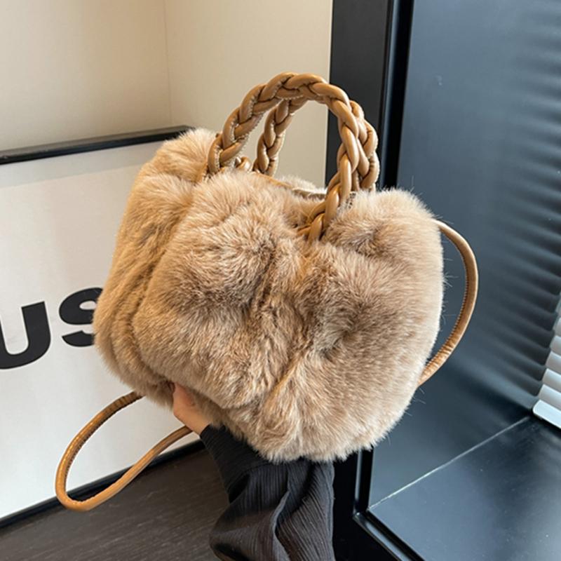 Простой стиль плюшевой косой плиссированной сумки на плечо с современным дизайном, повседневная одежда, новинка