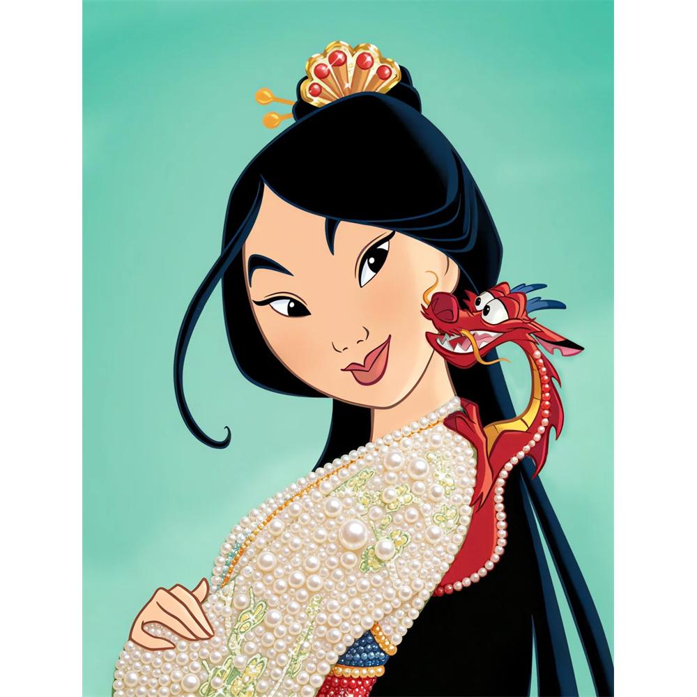 Disney Pearl Painting Mulan and Mushu Dragon Pearl Art Painting Kit Art Pearl Painting Kit Adult Beginner Gift Creative Home Wall Decor