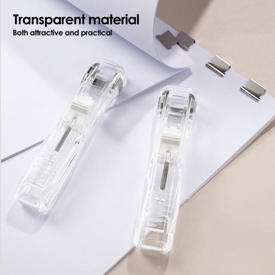 Yousheng Paper Clip Pusher Set, No Hole Punching Clip Dispenser, Lightweight PC Plastic Shell Multiple Colors Office School