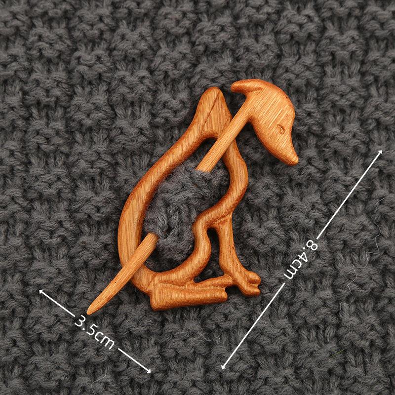 Новая деревянная брошь-булавка с рисунком животного - уникальный подарок