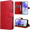 Case - Booling - for Samsung Galaxy A55 5G - Red - Leather Effect - Embossed Butterfly Pattern