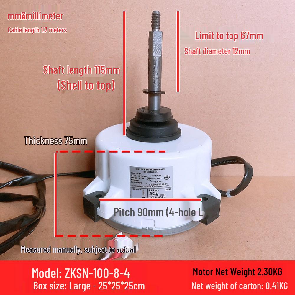 ZKSN-100-8-4 DC 3-Wire Reverse Rotation Motor for Midea AC Outdoor Fan