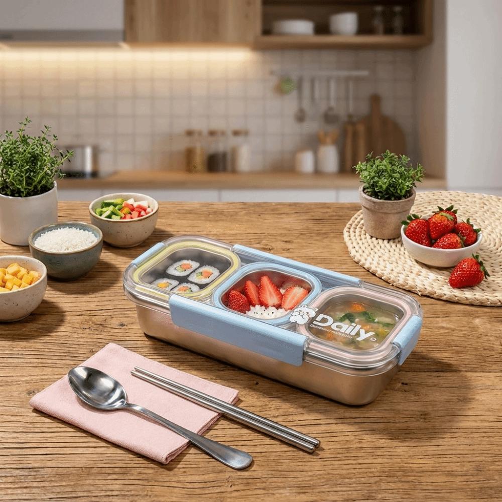 BPA Free Divides Food Container Microwaveable Thermal Insulation Lunch Box Camping