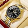 Мужские кварцевые часы Binbang Green Submariner, двойной календарь, стальной браслет, водонепроницаемые, для бизнеса.