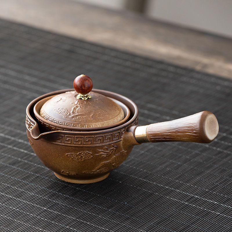 Портативный керамический дорожный чайный набор с автоматическим заварником для чая Кунг-фу - Бизнес-подарок