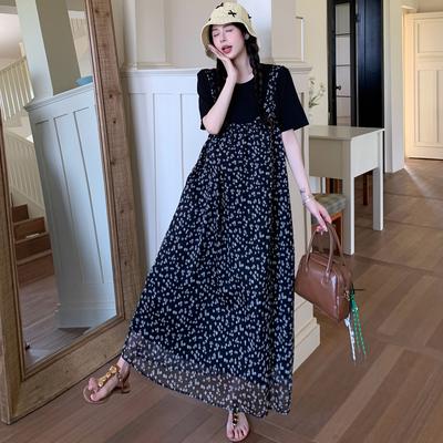 Женское платье 2025 размера плюс летнее винтажное платье базовое длинное повседневное свободное цветочное платье макси