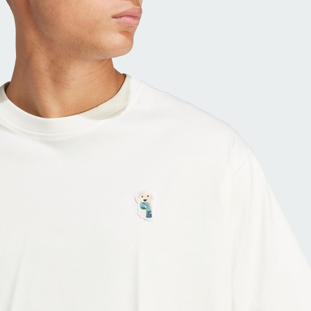 adidas Футболка с рисунком в виде носка с изображением собаки Ss25, мужские топы Han-Jade-White JL9240