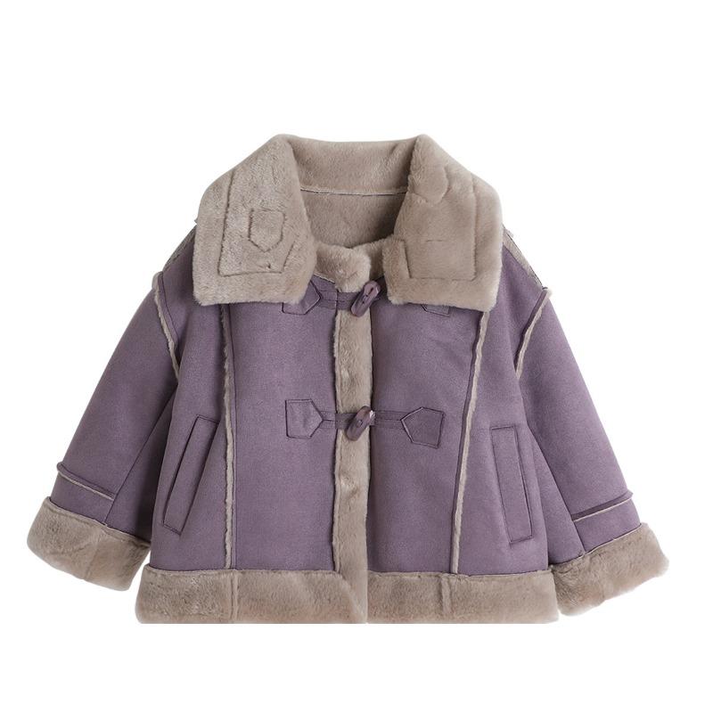 Новое зимнее утепленное пальто для девочек на флисовой подкладке