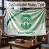 Custom Name Flannel Throw Blanket Hibernian FC Pattern Warm Home Decoration