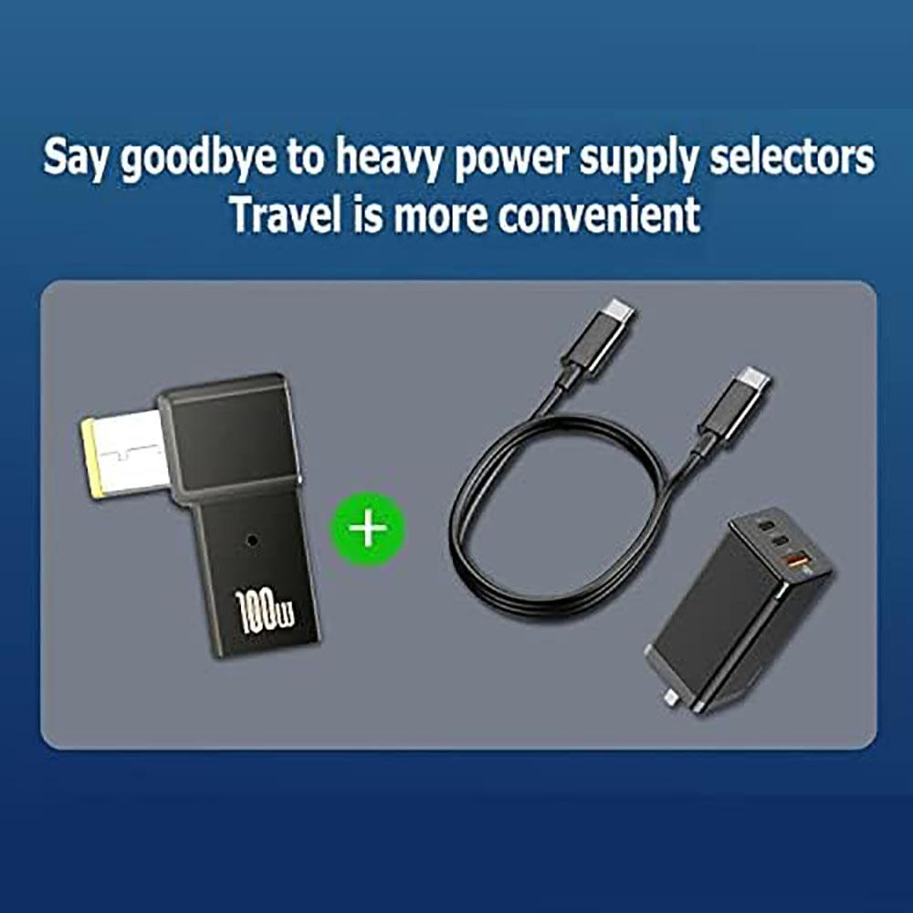 Адаптер PD 100 Вт USB C к тонкому квадратному адаптеру Конвертер наконечника разъема для Lenovo