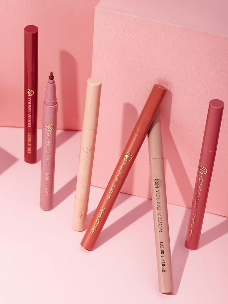 Набор матовых 6-цветных жидких карандашей для губ Sponge Gourd Head Mist Nude Lipstick Pen