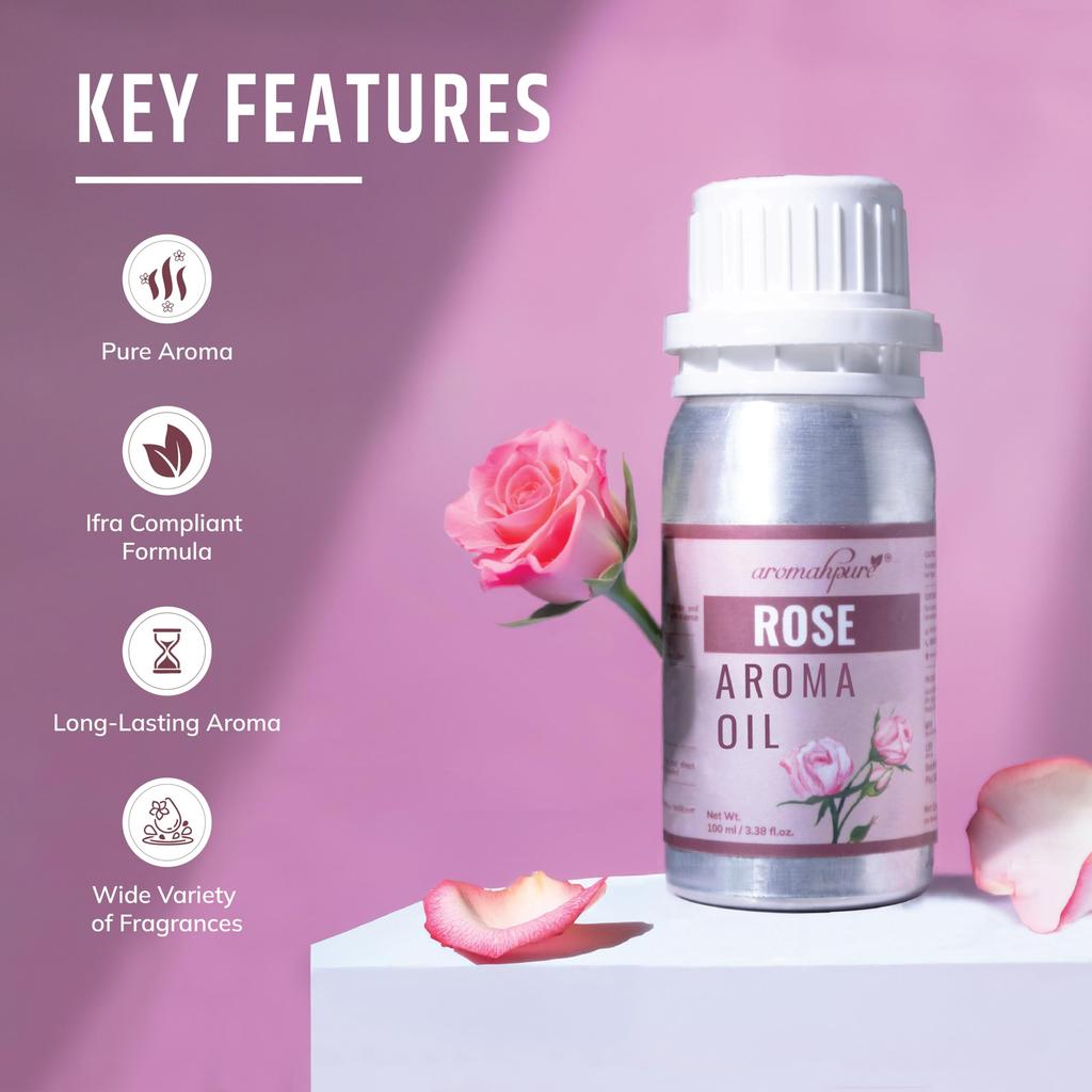 Аромамасло Aromahpure Роза | 100 мл Неразбавленное и Натуральное | Стойкий Аромат для Ароматерапии, Изготовления Свечей и Мыла, Диффузоров, Освежителя Помещения