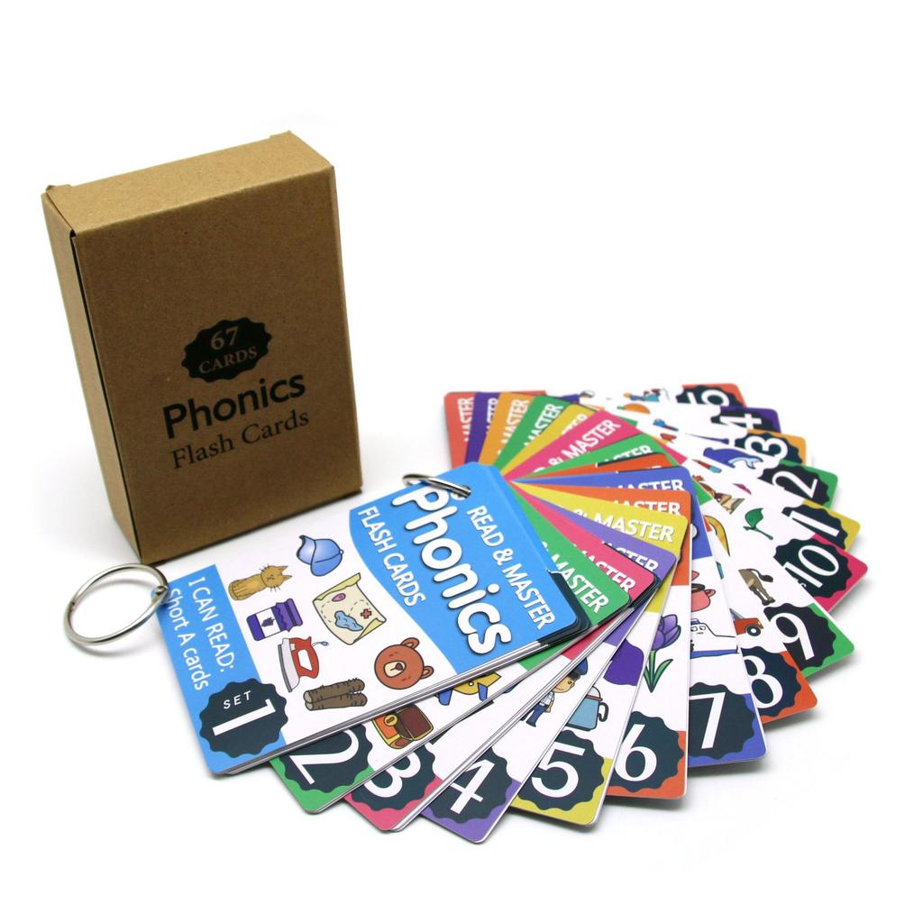 Образовательные английские карточки ФЛЕШКАРТЫ Phonics READ and MASTER для детей (4-6 лет)-Бумажный материал Сделано в Китае Модель PH67