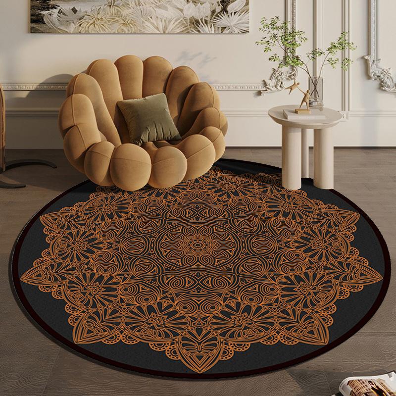 Круглый ковер большой площади в скандинавском этническом стиле для спальни, тканый хлопковый ковер в богемном стиле, вязаный напольный коврик 90 см, 120 см, 150 см