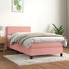 3141172 vidaXL Divan Bed with Mattress Pink 100x200 Cm Velvet