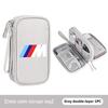 JYPK6 Car Portable Phone Data Line Storage Bag Auto Accessories For BMW M F10 F20 F30 F40 F15 F25 F26 F31 F49 E62 E83 E84