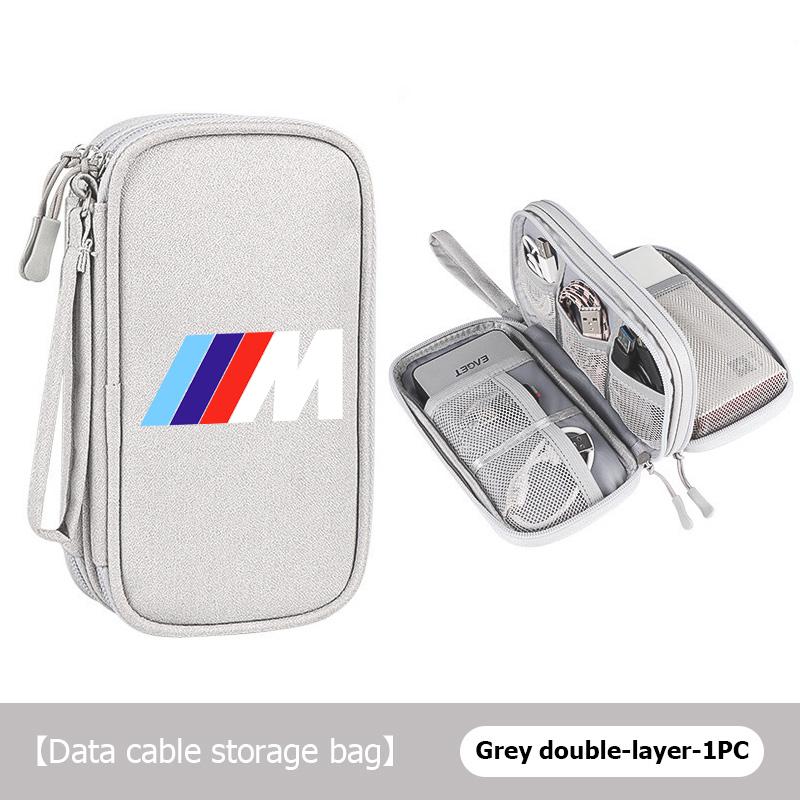 JYPK6 Car Portable Phone Data Line Storage Bag Auto Accessories For BMW M F10 F20 F30 F40 F15 F25 F26 F31 F49 E62 E83 E84
