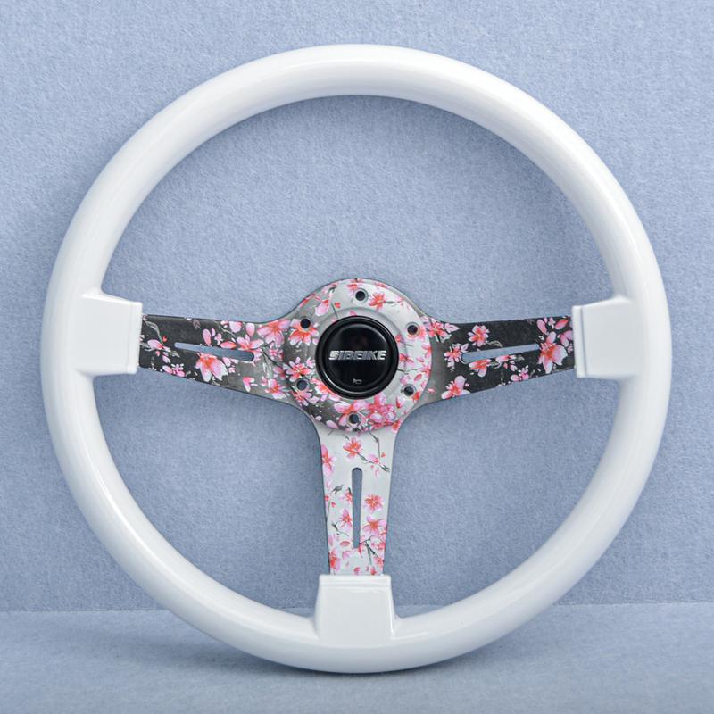 14inch 350mm Pink Flower JDM Universal Racing Sports Steering Wheel Car Accessories