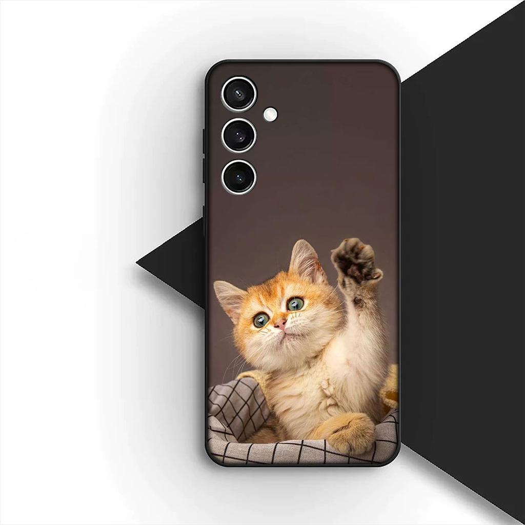 Чехол для Samsung Galaxy S10 S8 S9 Plus A33 A34 A31 70 A71 A72 Note 20 9 8 S10E Кейс Чехол для телефона Мультяшный Кот Мяу Котенок