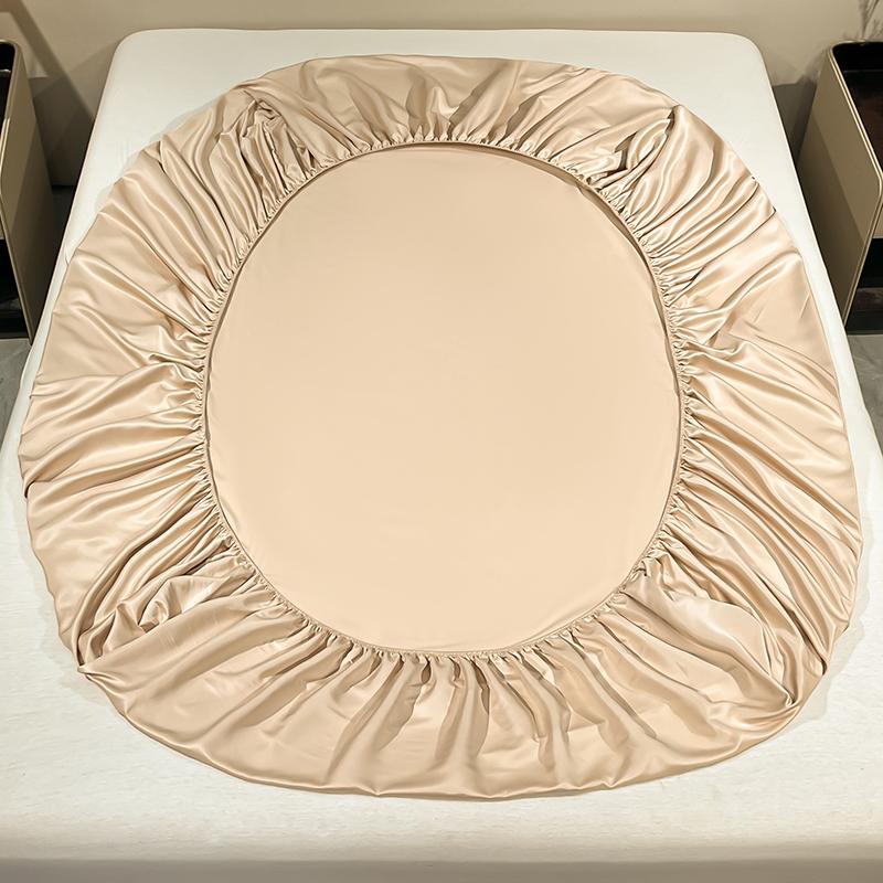 Smooth Mulberry Silk Fitted Sheet High End Ice Silk Mattress Cover with Elastic Bands for Single Double Queen King Bed 140/160