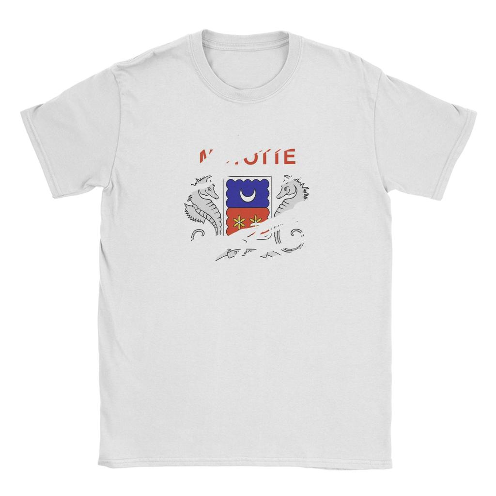 Mayotte flag T Shirts Unisexs 100 Cotton Novelty TShirt Crewneck Tees Short Sleeve Clothes Printed