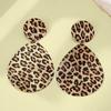 Модные круглые серьги с леопардовым принтом