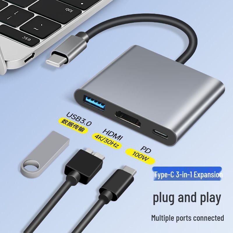 Многопортовый USB-C концентратор HDMI с USB 3.0 и док-станцией Type-C