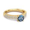 London Blue Topaz Double Pave Band Ring - 925 Sterling Silver Gold Vermeil