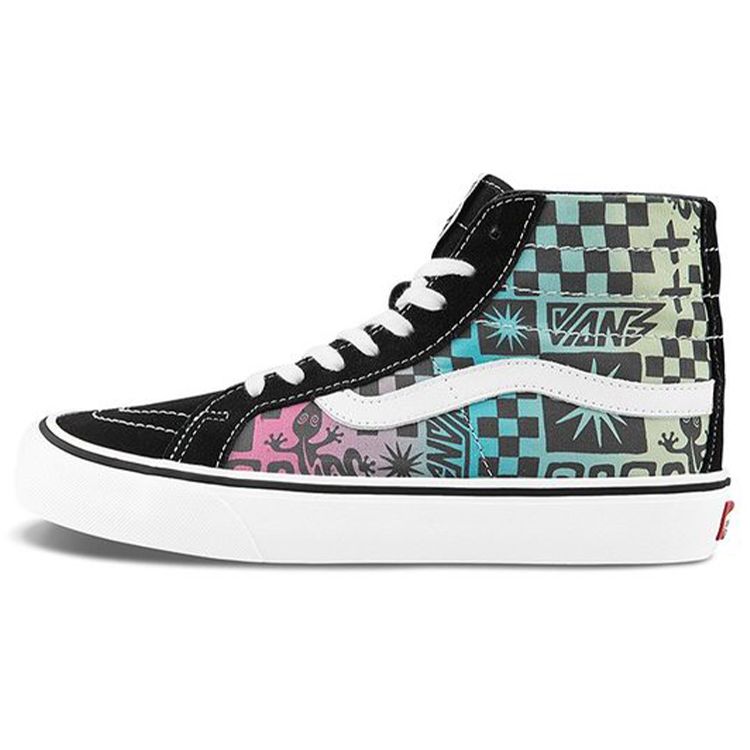 Vans Sk8 Клетчатые Повседневные Высокие Кеды для Скейтбординга Унисекс Многоцветный Градиент VN0A4UWN42K