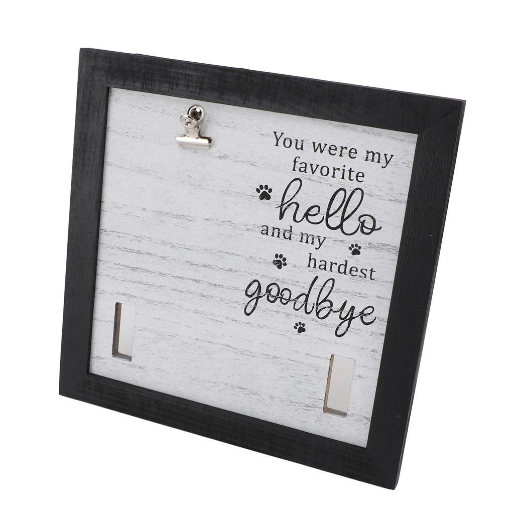 Pet Memorial Picture Frame Wooden Stable Display Dog Cat Collar Keepsake Frame for Tabletop Desk