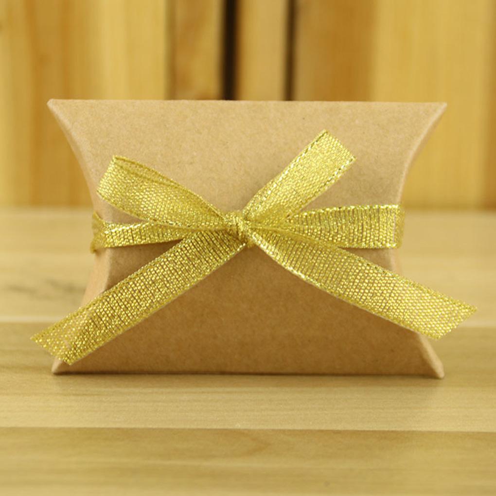 50pcs Paper Pillow Case Blank Gift Box Party for Candy Storage Bag Jewelry Crafts Handmade Soap Small Gifts Favors