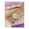 Gold Color Metal Strap Women's Wristwatch And Combination Bracelet Set