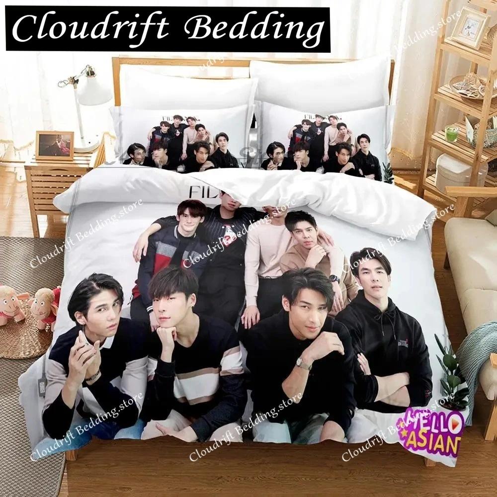 Комплект постельного белья KinnPorsche Single Twin Full Queen King Size Bed Set Aldult Boy Bedroom Duvetcover Sets 3D Print Anime Bed Sheet Set