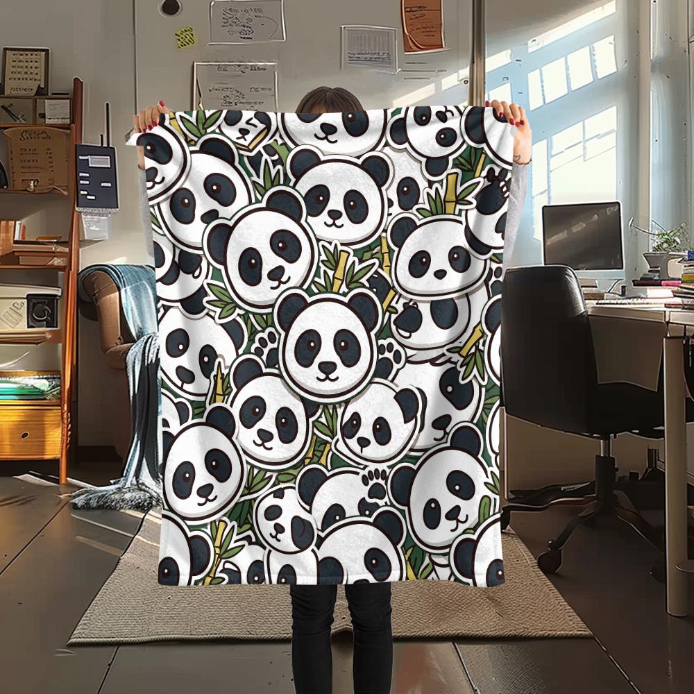 Cute animal panda dolphin Print Flannel Blanket High quality Comfortable for All Seasons Home Decor Warmth and Comfort Perfect for Christmas Gifts