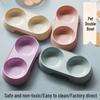 Двойная миска для питомцев с защитой от опрокидывания - Легко моющаяся, утолщенный пластик для кошек и собак