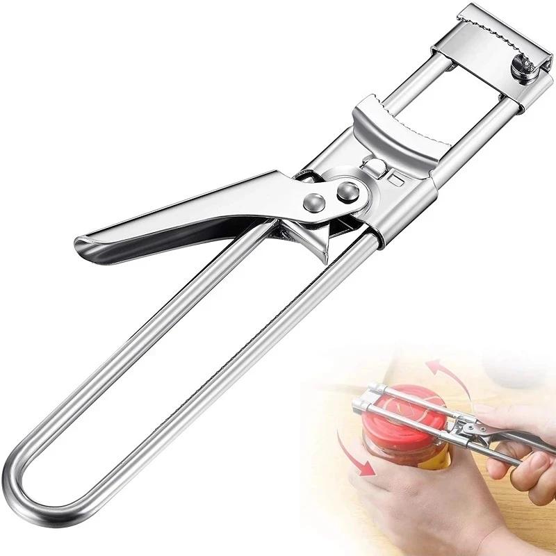 Stainless Steel Adjustable Can Opener Stainless Steel Jar Opener Kitchen Tools Manual Jar Bottle Opener Multifunction Tools