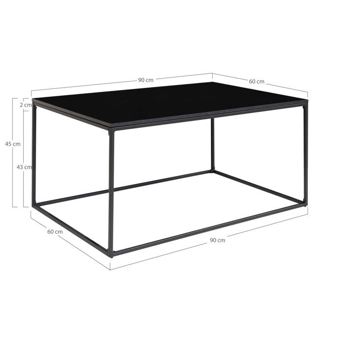 Table basse - NINO - Bois et métal - Rectangulaire - Contemporain - Design