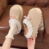 Round Head Versatile Pink Retro Thick-soled Women's New Summer Wear Heightened Non-slip Bag Head Slippers