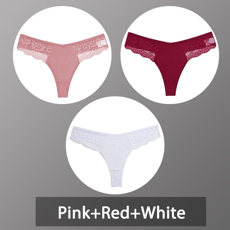 3 шт./компл. женские хлопковые стринги, кружевные трусы-бикини, женские стринги, нижнее белье, мягкие трусики-стринги, женское нижнее белье S-XL