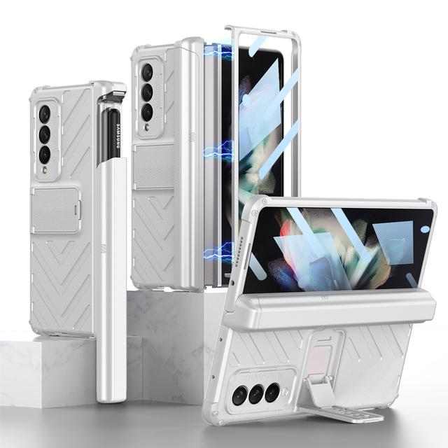 Полная защита экрана стеклянная пленка чехол для Samsung Galaxy Z Fold 4 Fold3 Fold4 Fold 3 5g Zfold4 Zfold3 подставка держатель Coque