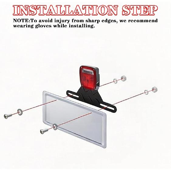 Trailer License Plate Light Holder&Bracket for RV ATV UTV Boat | Adjustable Universal License Plate Mounting Kit with Stainless Steel Screws,