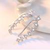 925 Sterling Silver Four Claws Zircon Feather Clip Earring Long Ear Cuff Jewelry Accessories For Women Girl Gift S -E243
